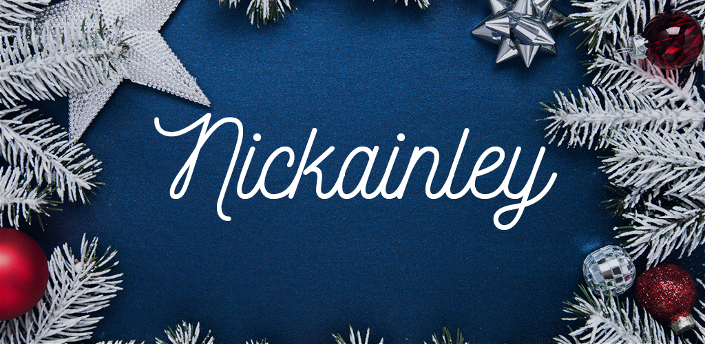 Free font for Christmas - Nickainley font