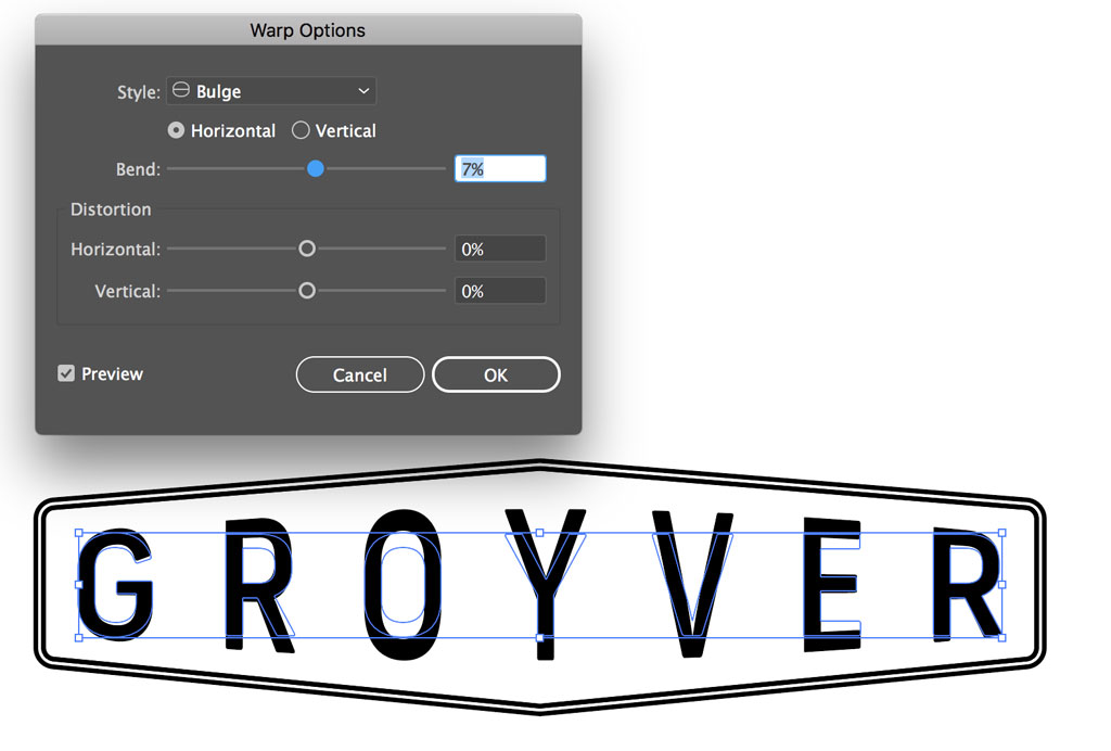 curve text in adobe illustrator