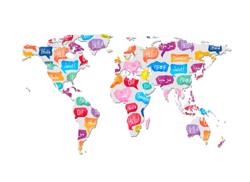 21 languages - world map