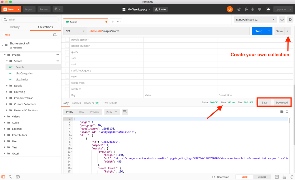 Explore the Shutterstock API with Postman — Save and Download Explore the Shutterstock API with Postman — Save and Download