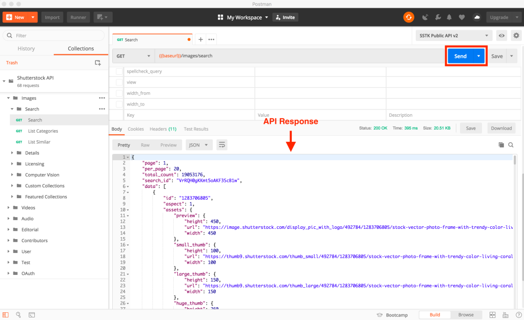 Explore the Shutterstock API with Postman — Image Search