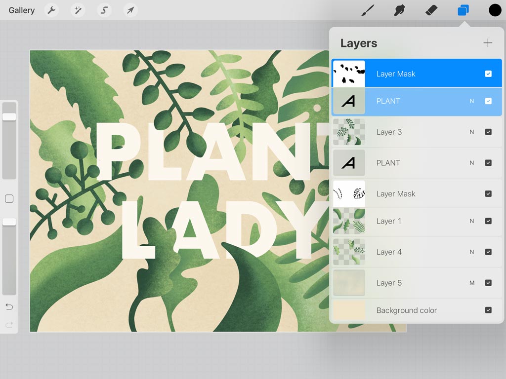 App Update: How to Use Text in Procreate — Layer Mask