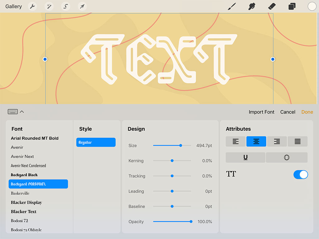 App Update: How to Use Text in Procreate — Font Section