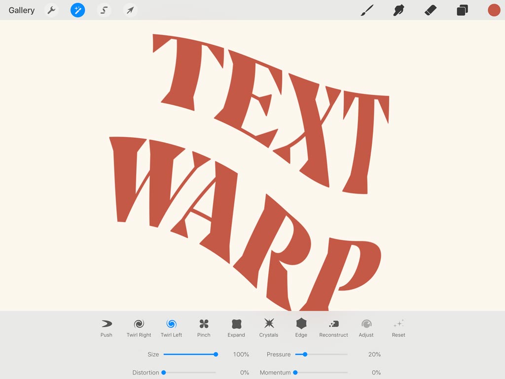 App Update: How to Use Text in Procreate — Adjustment Commands
