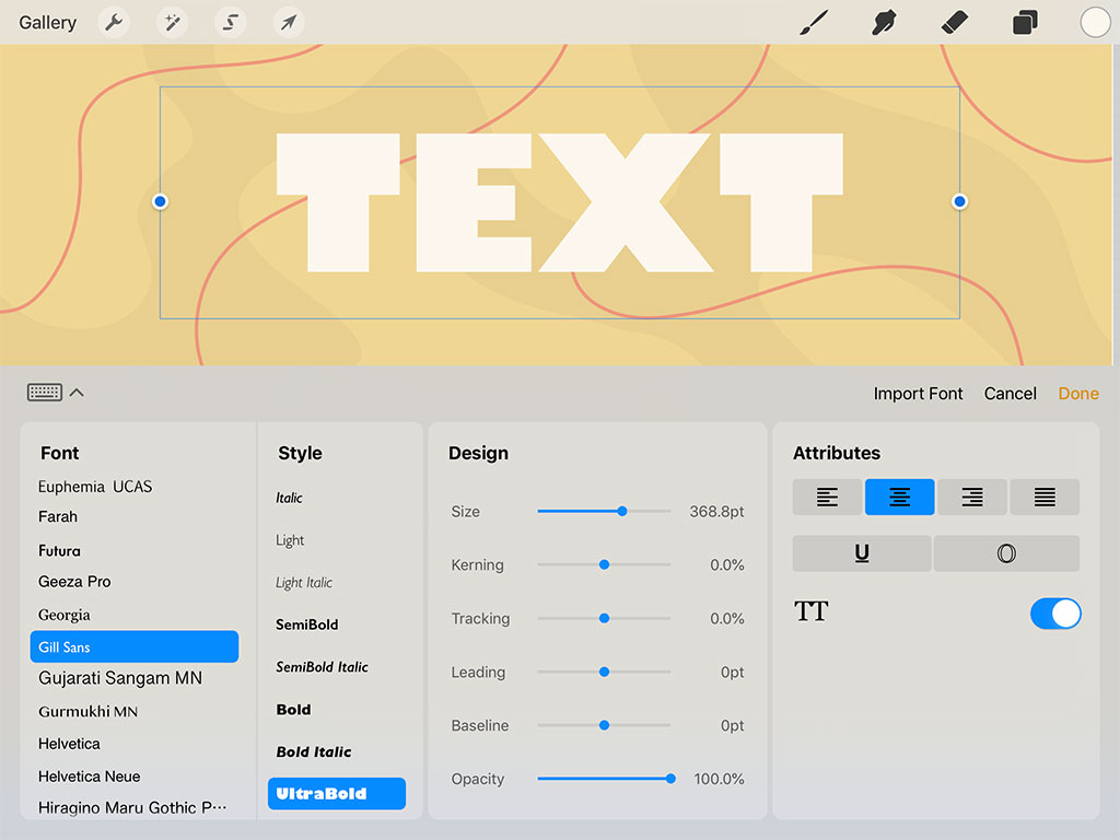 App Update: How to Use Text in Procreate — Editing Text