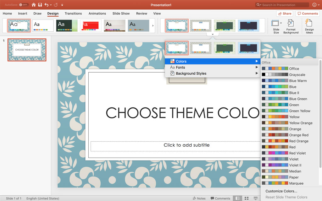 Where Is Theme In Powerpoint