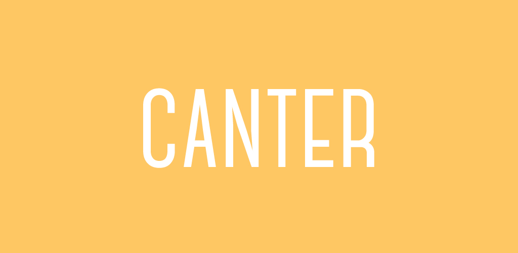 Canter font on yellow background