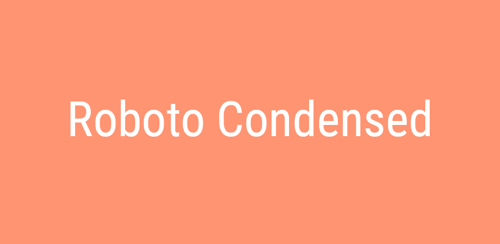 Roboto Condensed font on orange background