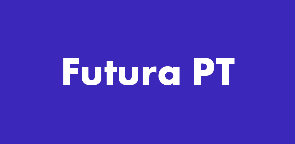 Futura PT font on bright blue background