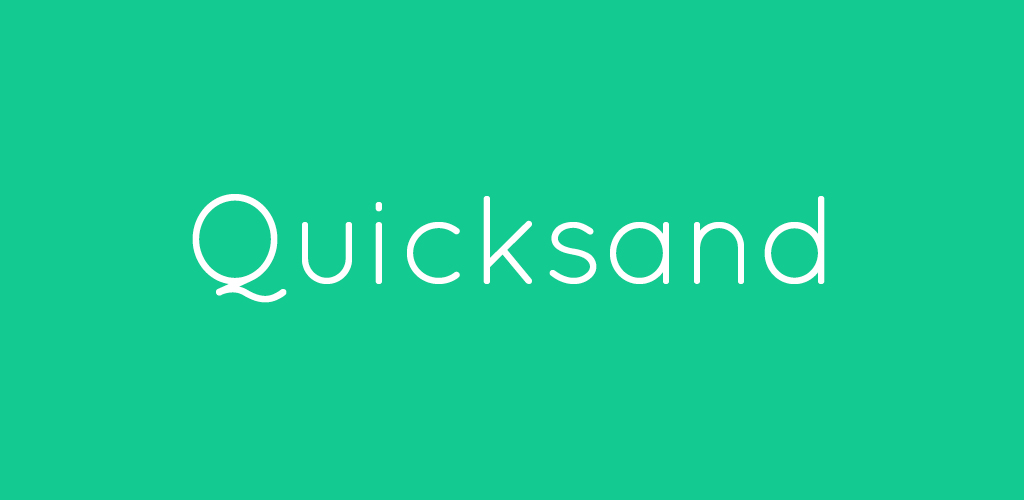 Quicksand font on light green background