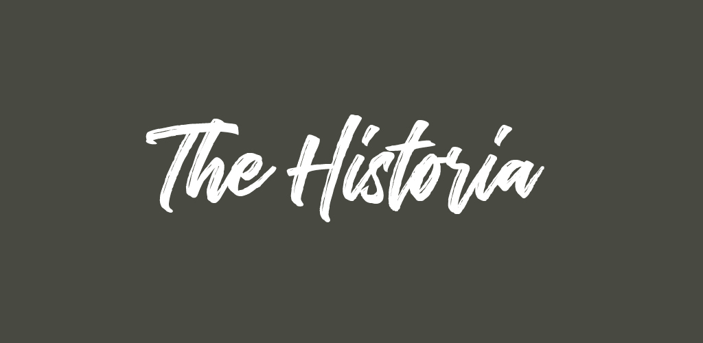 The Historia font on charcoal gray background