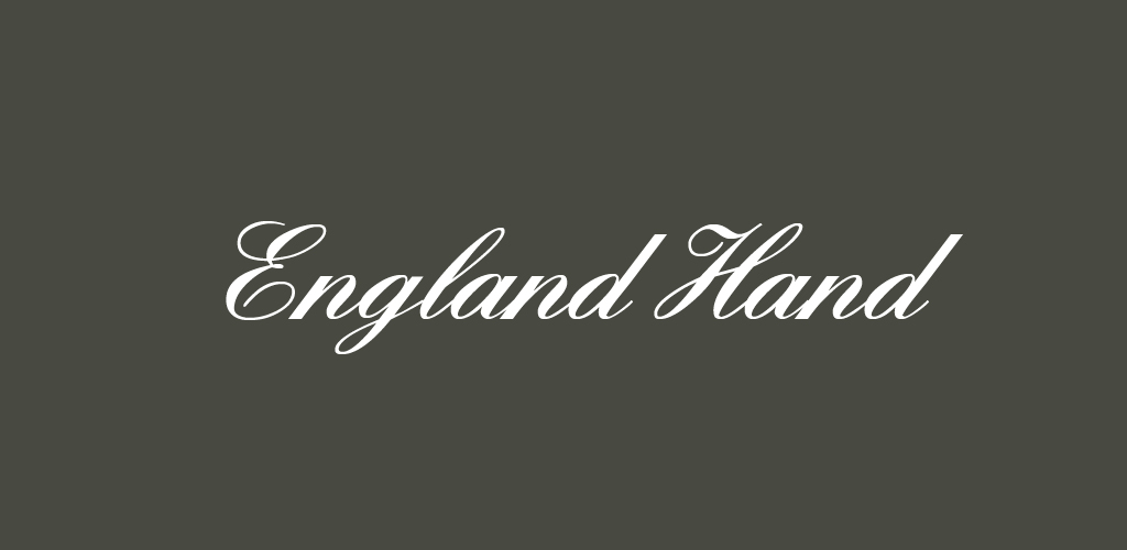 England Hand font on charcoal gray background