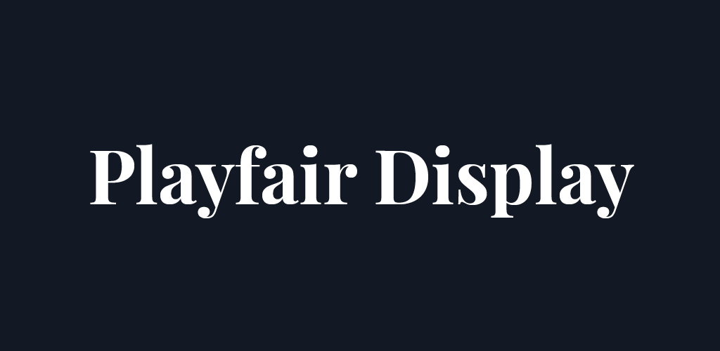 Playfair Display font on black background