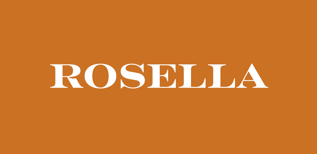 Rosella font on burnt orange background