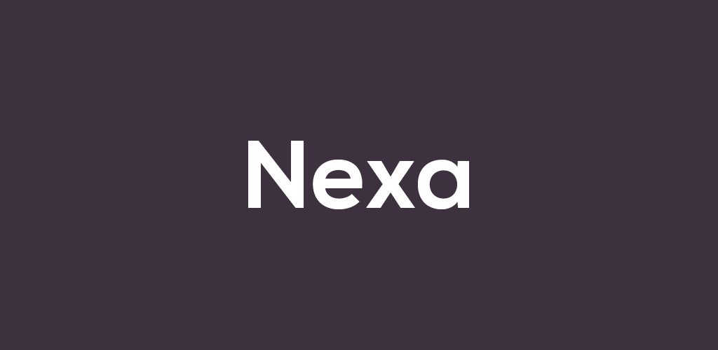 Nexa font on purple background