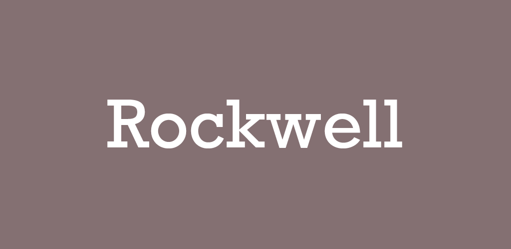 Rockwell font on violet background