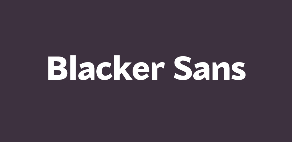 Blacker Sans font on purple background