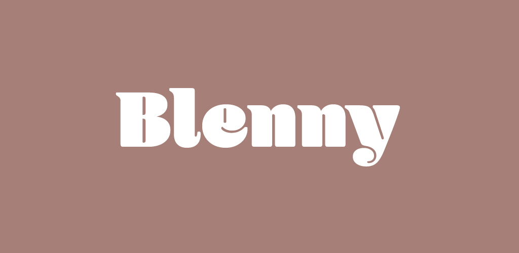 Blenny font on mauve background