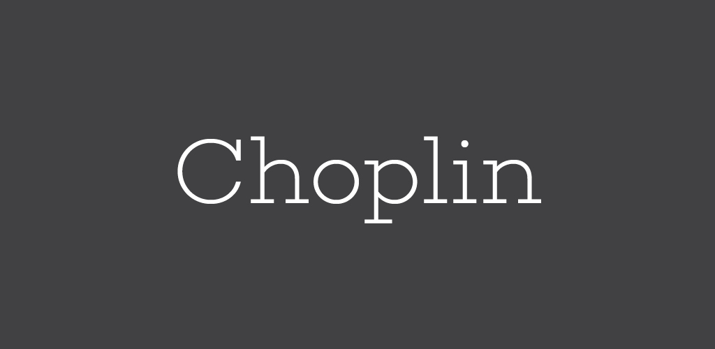 Chopin font on charcoal gray background