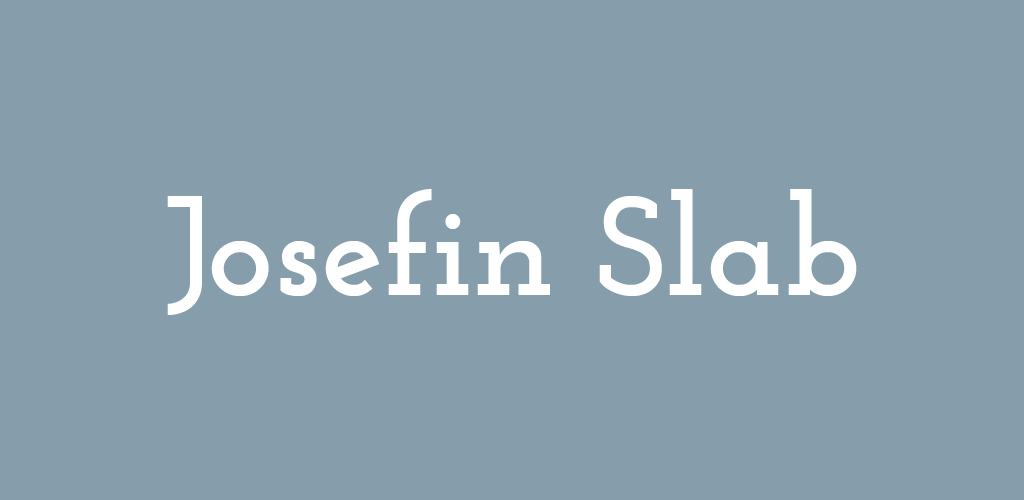 Josefin Slab font on light blue background