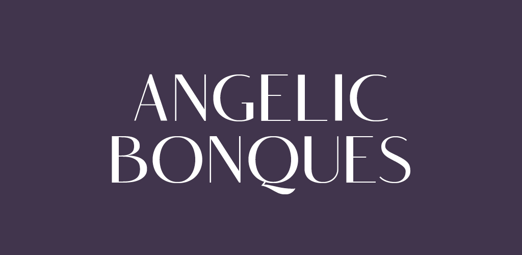 Angelic Bonques font on purple background