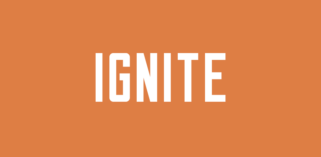 Ignite font on orange background