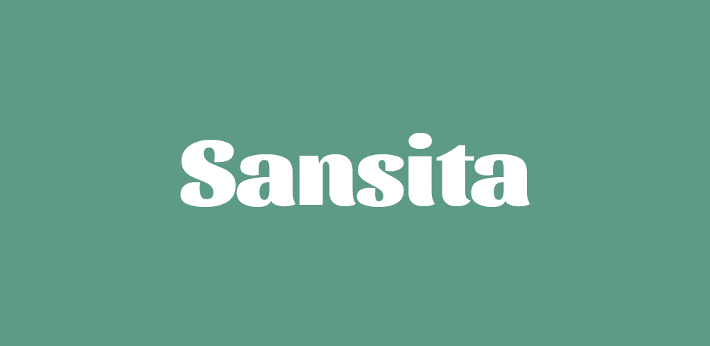 Sansita font on green background