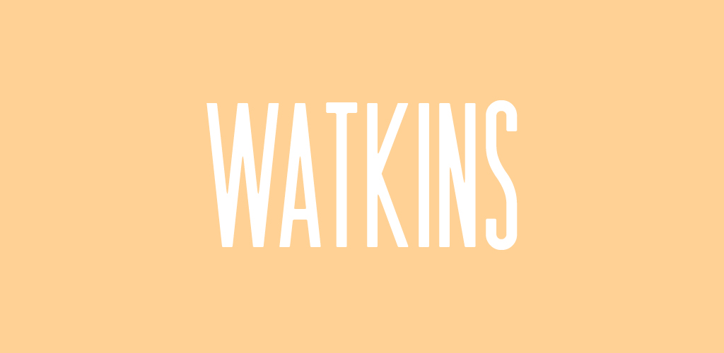 Watkins font on cream background