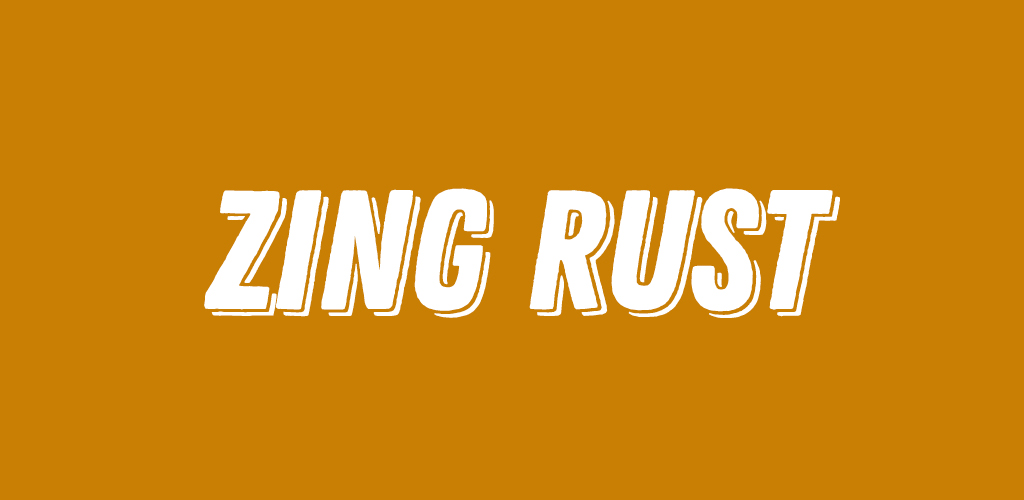 Zing Rust font on burnt orange background