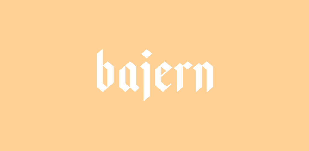 Bajern font on orange background