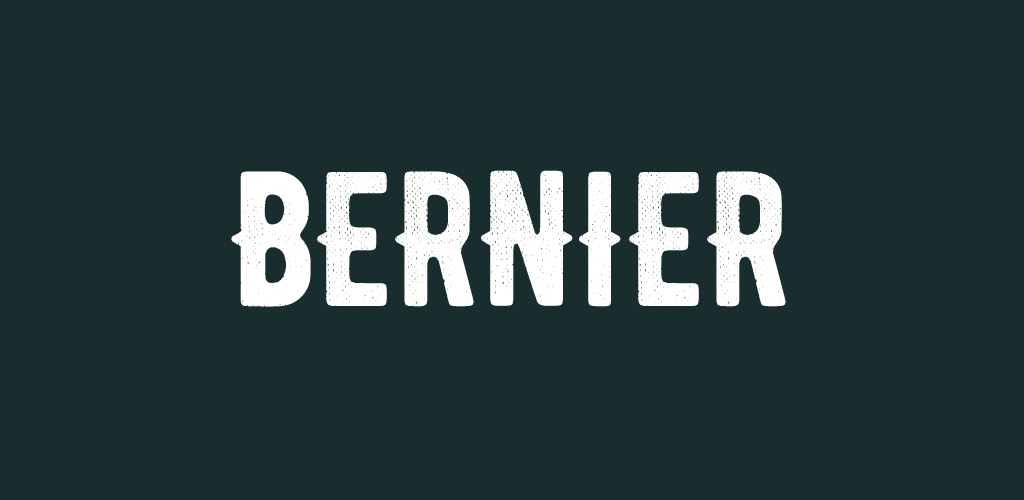 Bernier font on forest green background