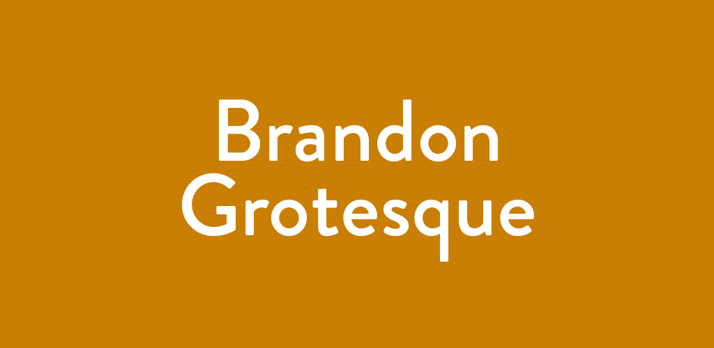 Brandon Grotesque font on burnt orange background