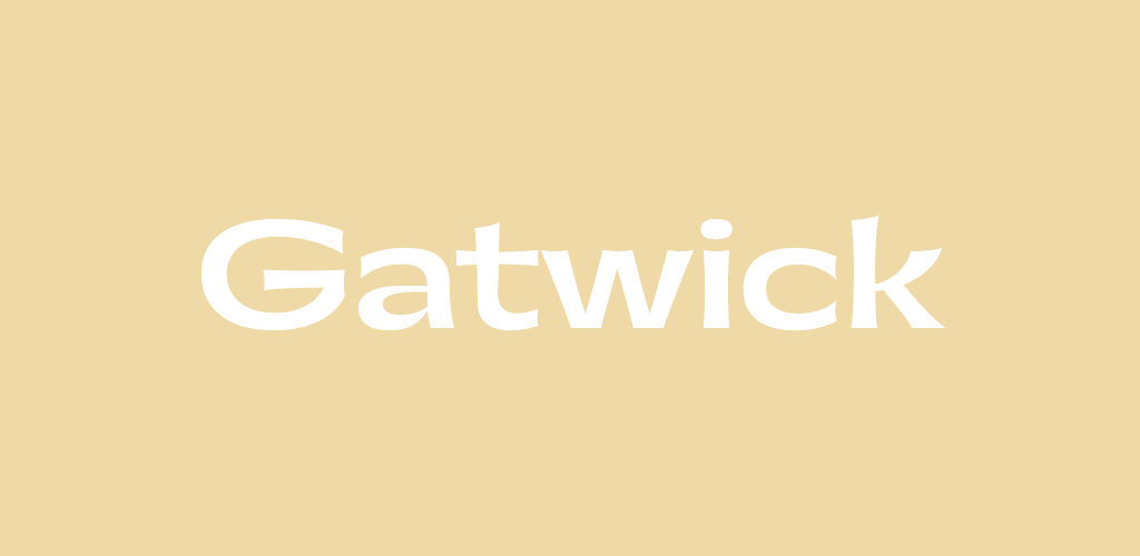 Gatwick font on cream background