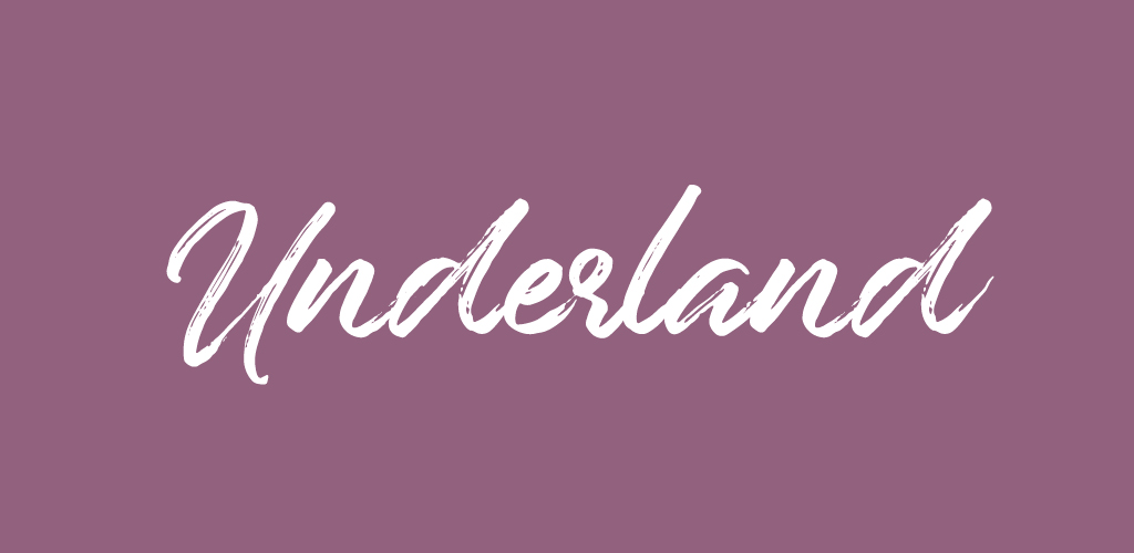 Underland font on violet background