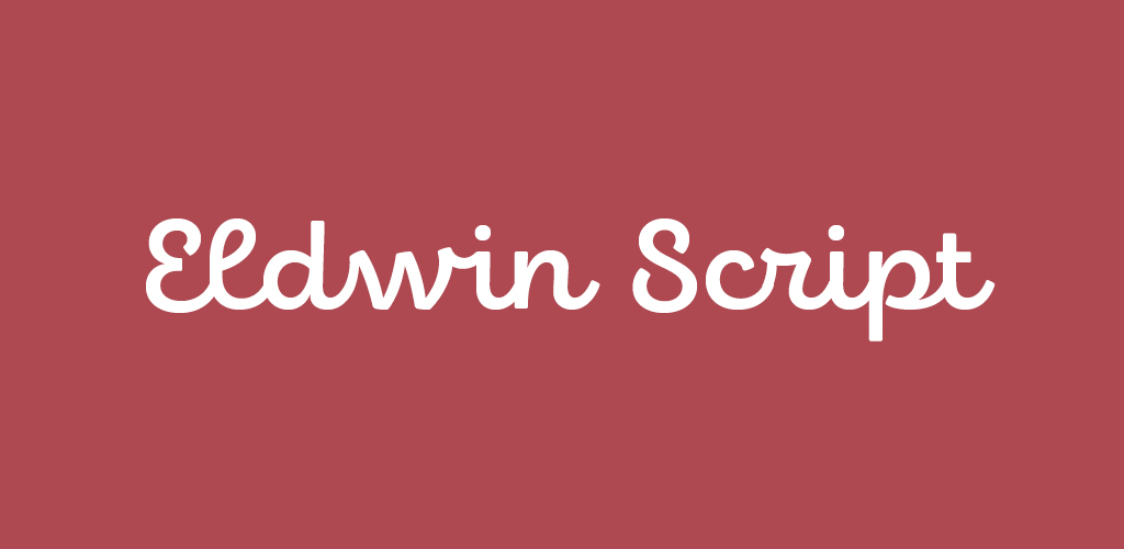 Eldwin Script font on marroon background