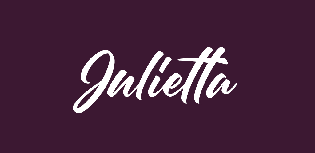 Julietta font on purple background