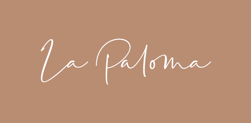 La Paloma font on beige background