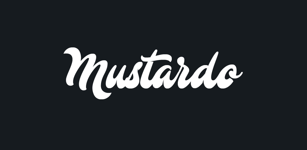 Mustardo font on black background