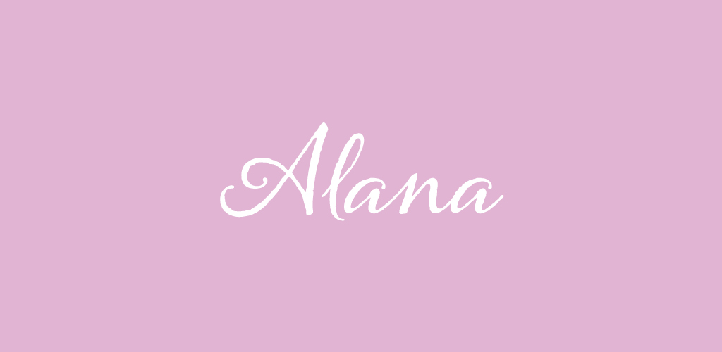 Alana font on pink background