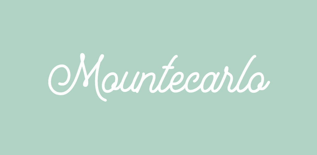 Mountecarlo font on mint green background