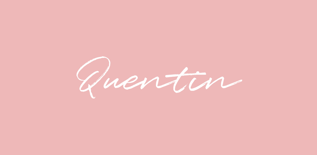 Quentin font on pink background