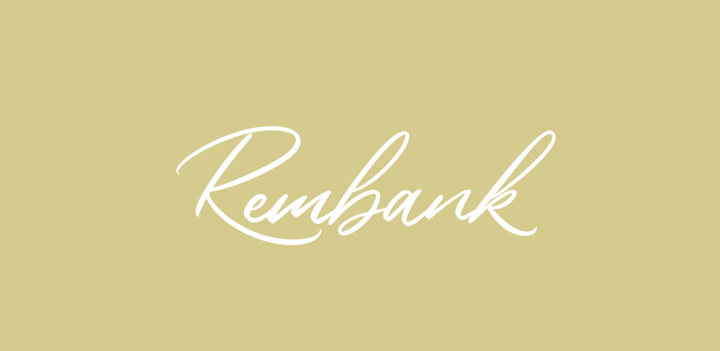 Rembank font on gold background