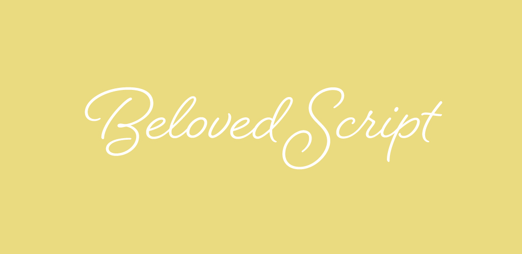 Beloved Script font on yellow gold background