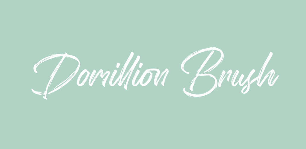 Domillion font on mint green background