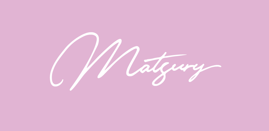 Matsury font on mauve background