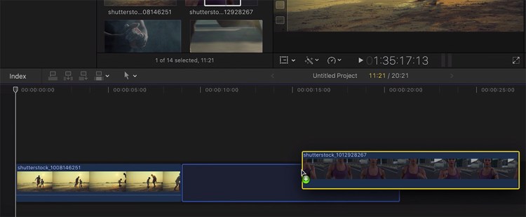 The magnetic timeline in FCPX