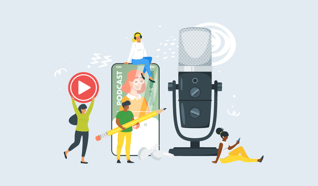 Podcast-themed vector illustration