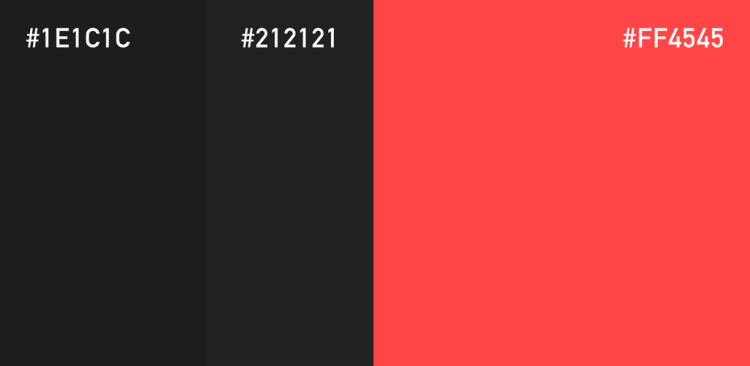 Black and red color swatch
