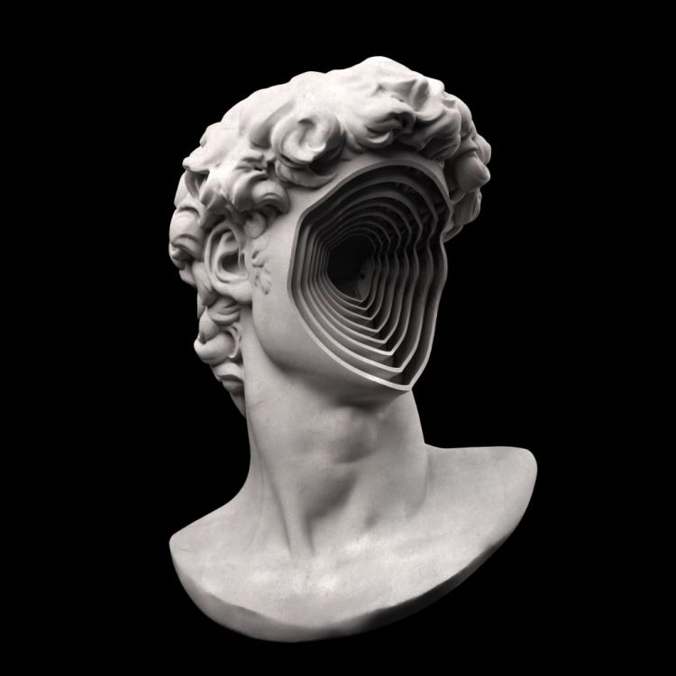 Abstract 3D Rendering of Michelangelo's "David"