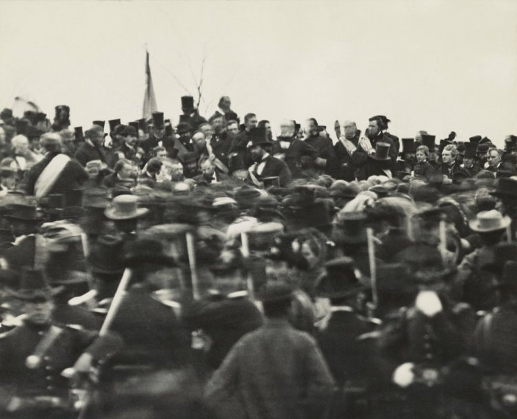Lincoln Among the Crowd at Soldiers' National Cemetery